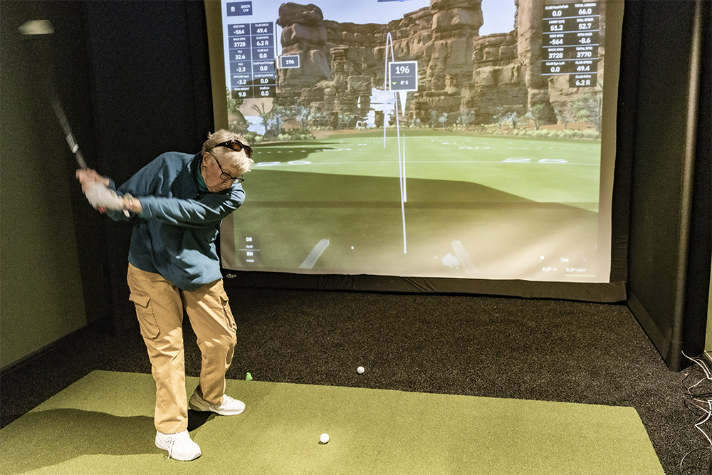 Golf simulator at the community center