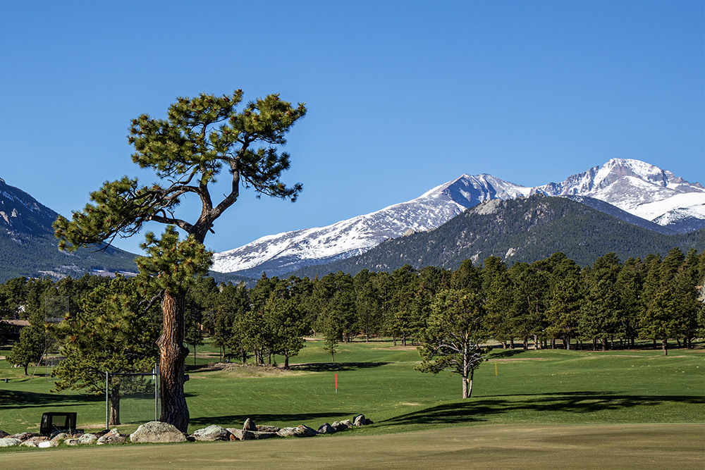 Longs and Meeker Peaks from the 18 Hole golf course