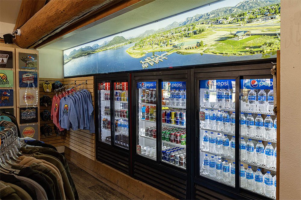 Marina Store and Tackle shop interior beverage selection